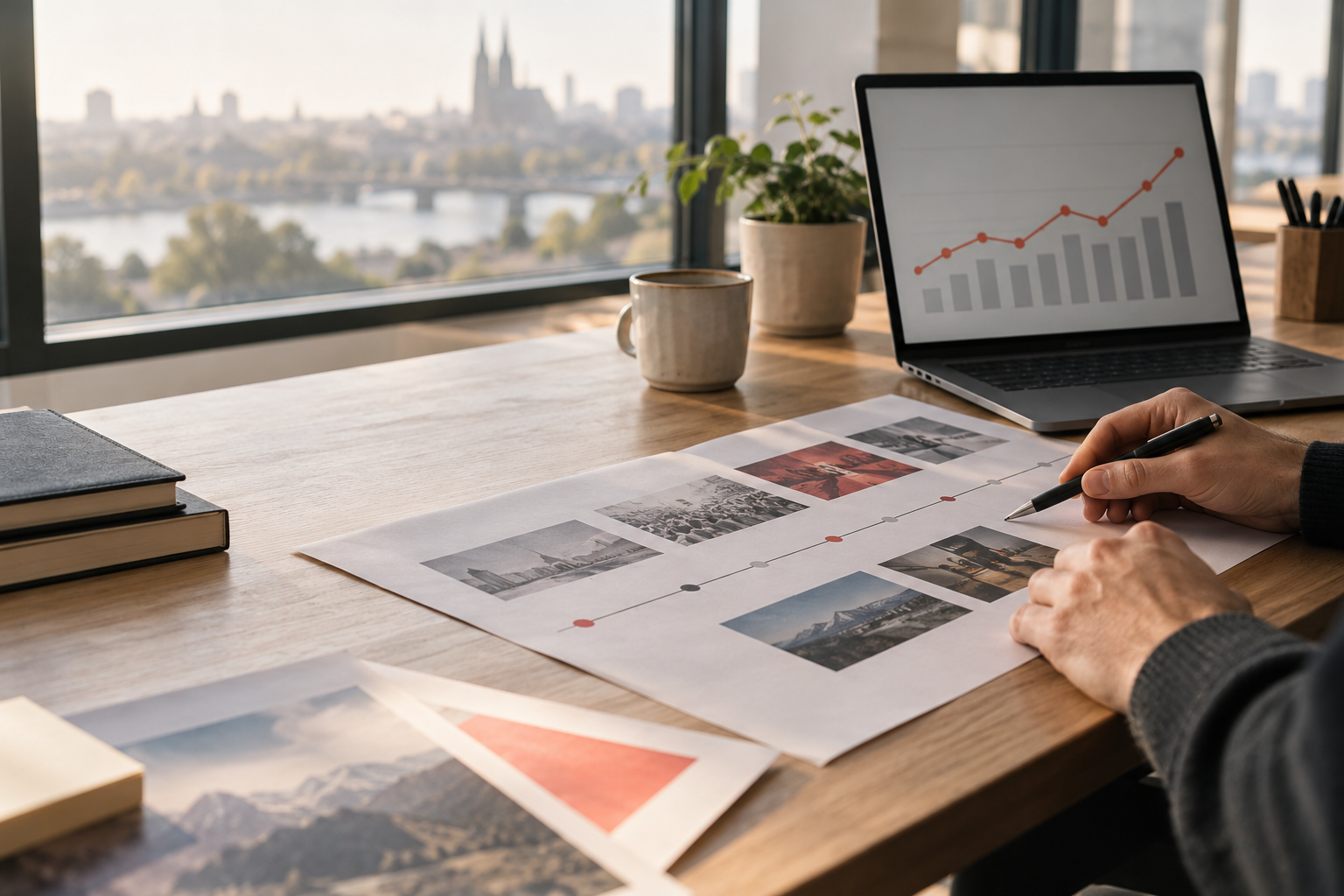 Redaktionelle Aufnahme einer Zeitachse zu Google-Search-Updates