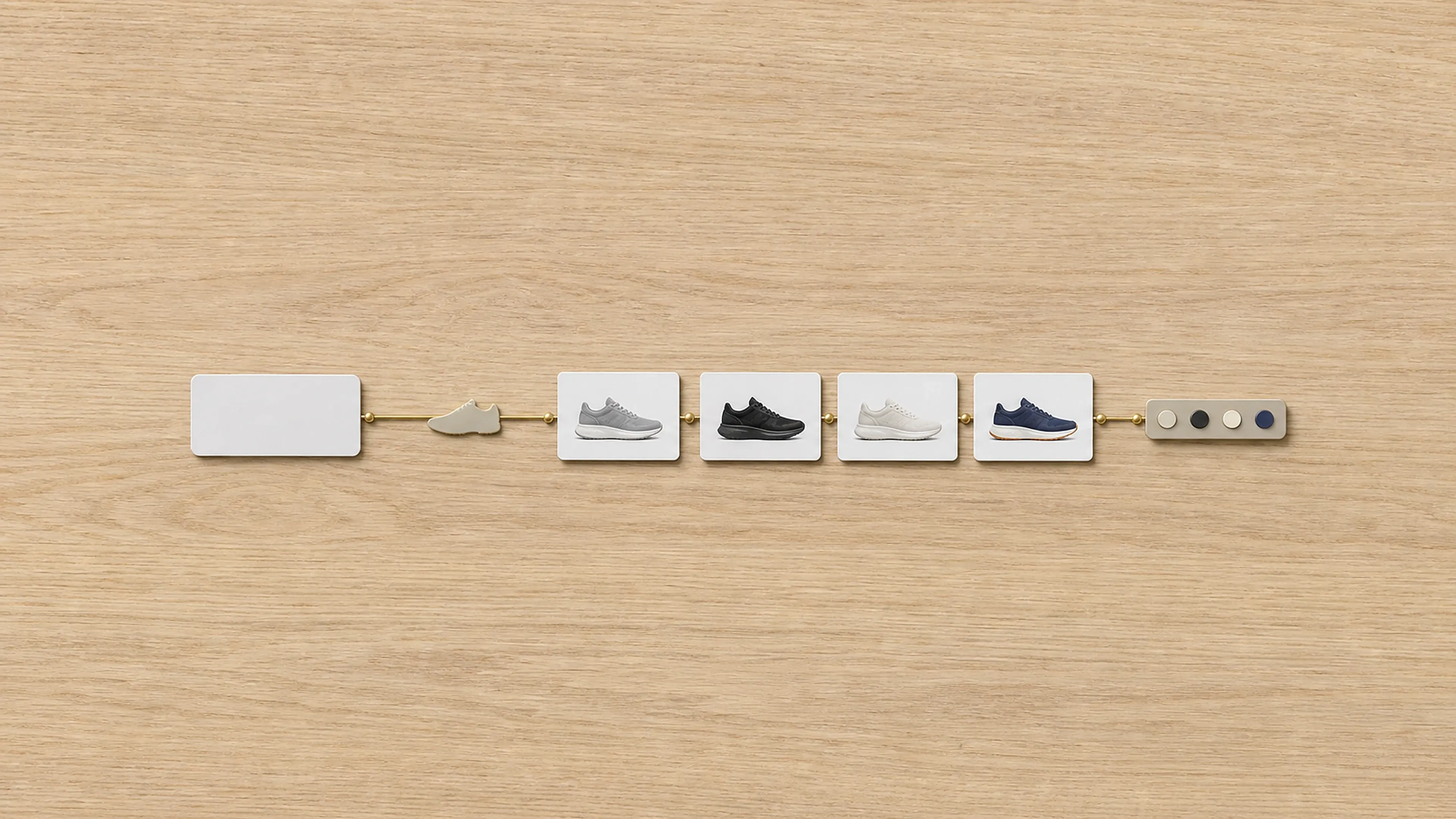 Eine allgemeine Produktsuche führt ohne Markensymbole zu vier unterschiedlichen Laufschuh-Angeboten und einer Vergleichsauswahl