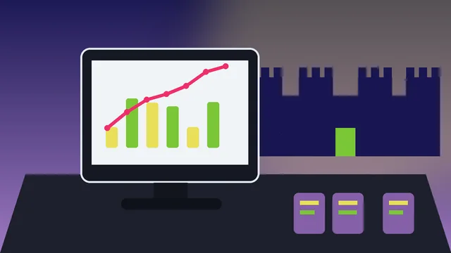 Individuelle SEO-Illustration für Unternehmen in Bergisch Gladbach mit Schloss Bensberg und bergische Hügel und Analyse-Dashboard