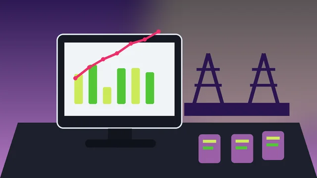 Individuelle SEO-Illustration für Unternehmen in Hamm mit Glaselefant und Industriekulisse und Analyse-Dashboard