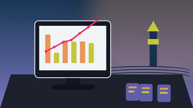 Individuelle SEO-Illustration für Unternehmen in Konstanz mit Bodensee, Imperia und Alpen und Analyse-Dashboard