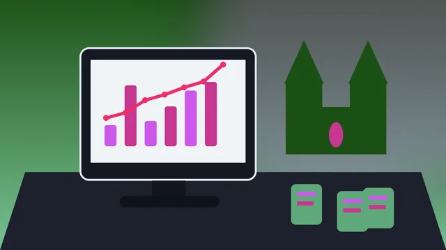 Individuelle SEO-Illustration für Unternehmen in Magdeburg mit Magdeburger Dom und Elbe und Analyse-Dashboard