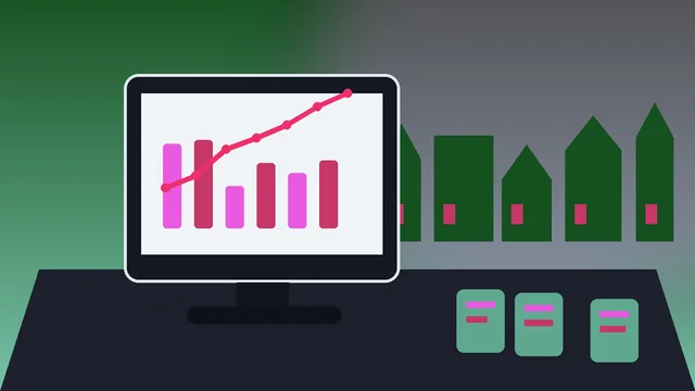 Individuelle SEO-Illustration für Unternehmen in Mönchengladbach mit Abteiberg und Stadtsilhouette und Analyse-Dashboard
