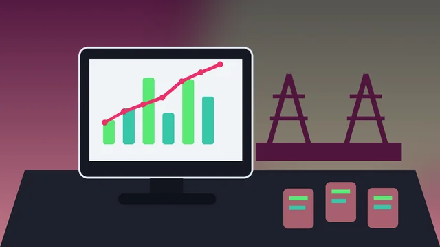 Individuelle SEO-Illustration für Unternehmen in Recklinghausen mit Rathaus und Ruhrgebietshorizont und Analyse-Dashboard