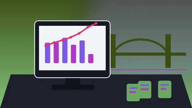 Individuelle SEO-Illustration für Unternehmen in Remscheid mit Müngstener Brücke und bergische Landschaft und Analyse-Dashboard