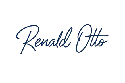Unterschrift von Renald Otto in blauem Handschrift-Stil