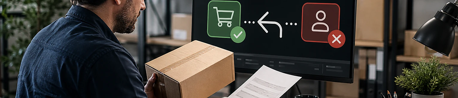 Affiliate-Analyst gleicht eine Warenrückgabe mit der stornierten Provision im Tracking ab