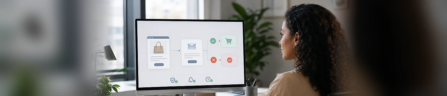 Lifecycle-Marketerin prüft eine Einwilligungsregel für eine E-Mail nach einem Produktaufruf