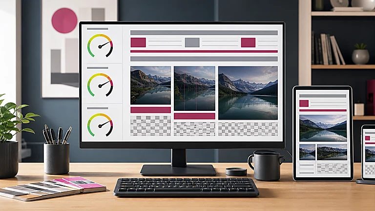 Performance- und Bildanalyse für Desktop, Tablet und Smartphone auf mehreren Geräten