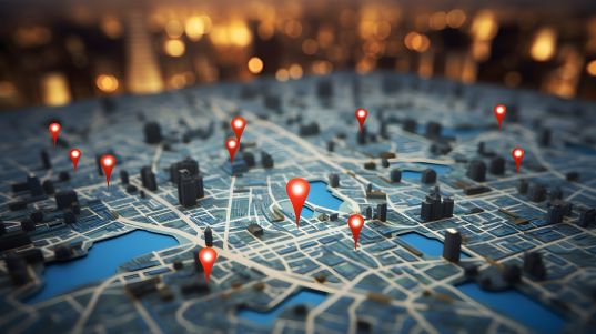 Local SEO Guide: Stadtkarte mit roten Pins – Kunden in Ihrer Nähe über Google Maps gewinnen
