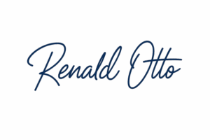 Unterschrift von Renald Otto in blauem Handschrift-Stil