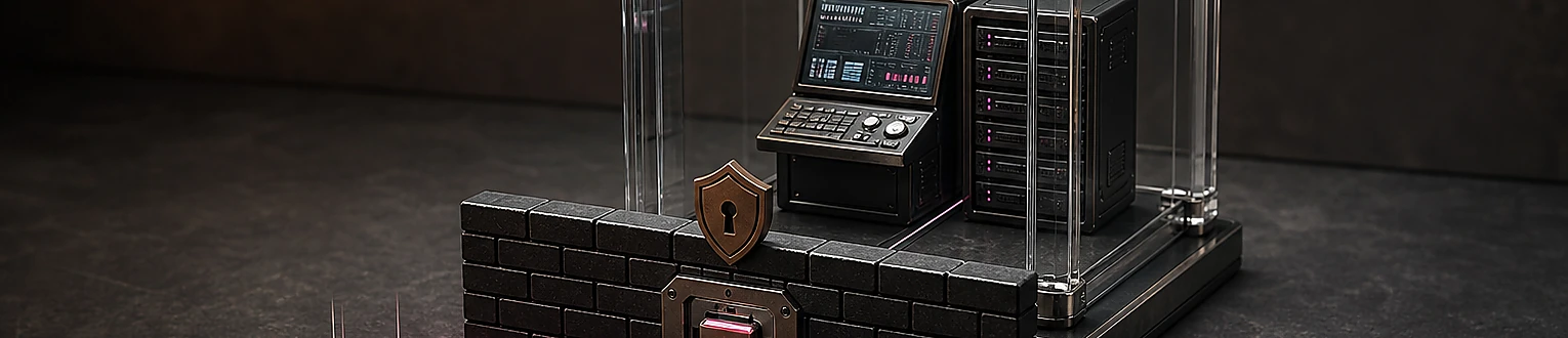 Eine Administrationskonsole ist durch Netzwerkgrenze, Firewall und autorisierten Zugang abgeschirmt