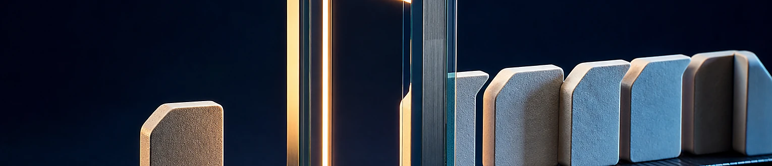 Ein erster neutraler Schriftschnitt passiert ein beleuchtetes Ladetor, während weitere Varianten auf einer zweiten Stufe folgen