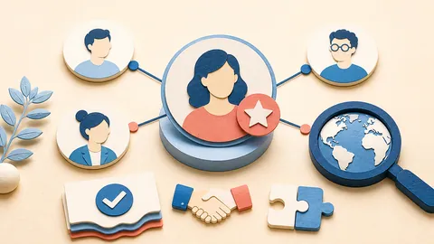 Helle Papercraft-Illustration zum Ratgeber Autoren als Entitäten auszeichnen