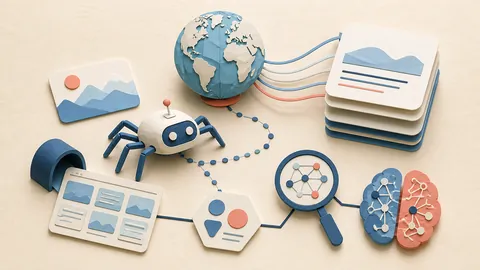 Helle Papercraft-Illustration zum Ratgeber CCBot und Common Crawl