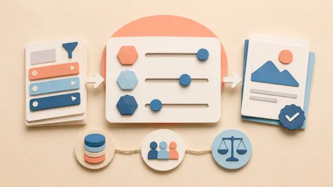 Helle Papercraft-Illustration zum Ratgeber Facettierte Navigation steuern
