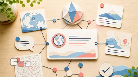 Helle Papercraft-Illustration zum Ratgeber ChatGPT Search für Websites