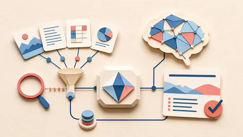 Helle Papercraft-Illustration zum Ratgeber Retrieval Augmented Generation erklärt