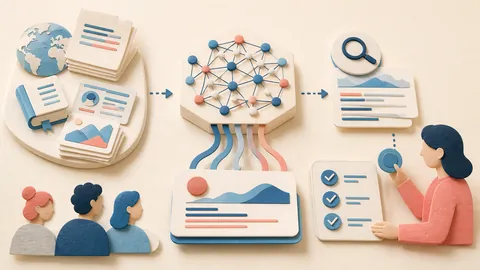 Helle Papercraft-Illustration zum Ratgeber Embeddings für Content-Verantwortliche