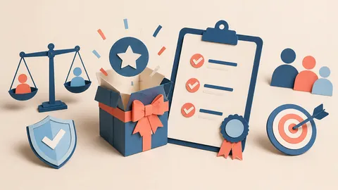 Helle Papercraft-Illustration zum Ratgeber Gewinnspiele rechtssicher planen