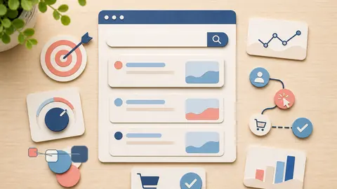 Helle Papercraft-Illustration zum Ratgeber Keyword-Optionen verstehen