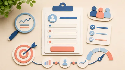 Helle Papercraft-Illustration zum Ratgeber Lead-Formular-Assets