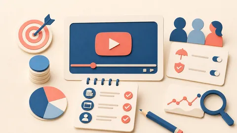 Helle Papercraft-Illustration zum Ratgeber YouTube-Kampagnen planen