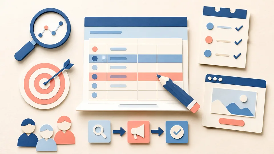 Helle Papercraft-Illustration zum Ratgeber Google Ads Editor nutzen