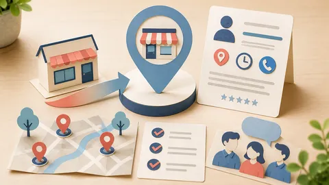 Helle Papercraft-Illustration zum Ratgeber Google My Business wird Unternehmensprofil