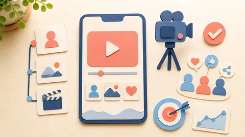 Helle Papercraft-Illustration zum Ratgeber Kurzvideos effizient produzieren