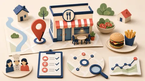 Helle Papercraft-Illustration zum Ratgeber Local SEO für Restaurants