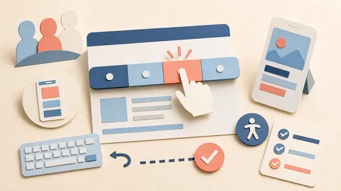 Helle Papercraft-Illustration zum Ratgeber Navigation nutzerfreundlich gestalten