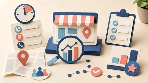 Helle Papercraft-Illustration zum Ratgeber Performance-Daten im Unternehmensprofil