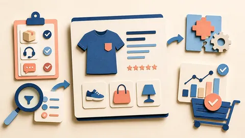 Helle Papercraft-Illustration zum Ratgeber Produktseiten für SEO