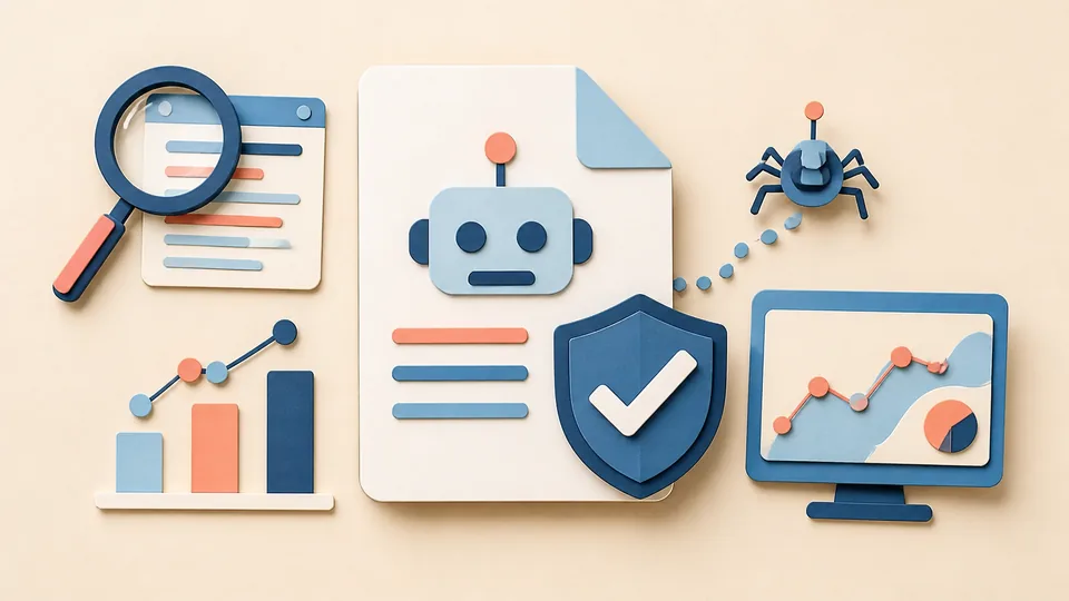 Helle Papercraft-Illustration zum Ratgeber robots.txt sicher einsetzen
