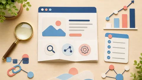 Helle Papercraft-Illustration zum Ratgeber Informationsarchitektur für SEO
