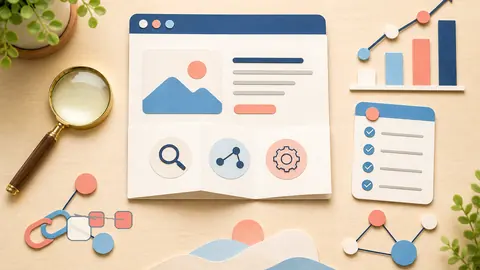 Helle Papercraft-Illustration zum Ratgeber JavaScript SEO prüfen