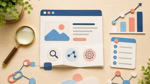 Helle Papercraft-Illustration zum Ratgeber Video SEO und Video-Sitemaps