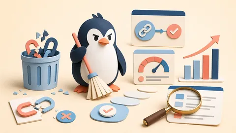 Helle Papercraft-Illustration zum Ratgeber Google Penguin Update: Folgen und Lehren