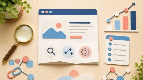 Helle Papercraft-Illustration zum Ratgeber SEO-Maßnahmen priorisieren