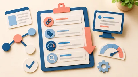 Helle Papercraft-Illustration zum Ratgeber SEO-Maßnahmen priorisieren