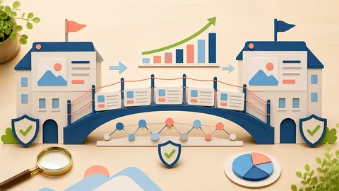 Helle Papercraft-Illustration zum Ratgeber SEO-Migration ohne Sichtbarkeitsverlust