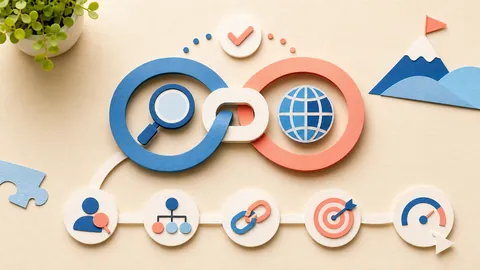 Helle Papercraft-Illustration zum Ratgeber SEO und GEO sinnvoll verbinden