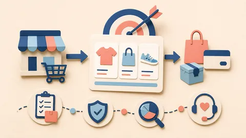 Helle Papercraft-Illustration zum Ratgeber Shopping Ads für Shops