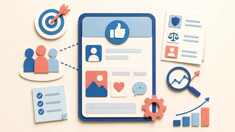 Helle Papercraft-Illustration zum Ratgeber Facebook-Unternehmensseite pflegen