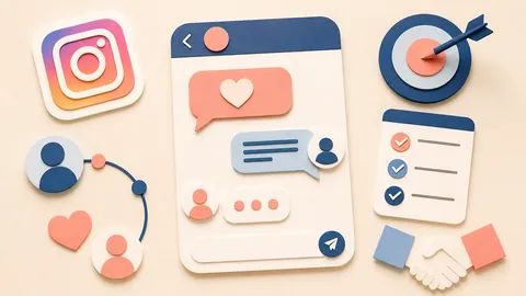 Helle Papercraft-Illustration zum Ratgeber Instagram DMs professionell nutzen