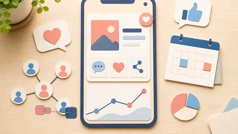 Helle Papercraft-Illustration zum Ratgeber Social Commerce auf Instagram