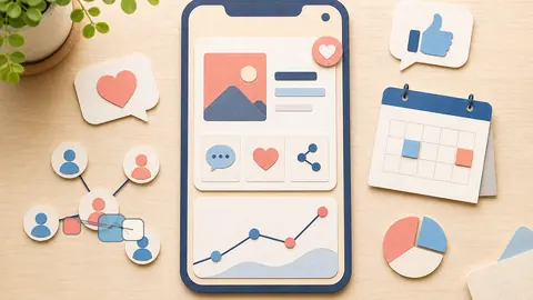 Helle Papercraft-Illustration zum Ratgeber TikTok Business starten