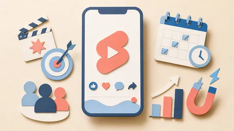 Helle Papercraft-Illustration zum Ratgeber YouTube Shorts sinnvoll nutzen