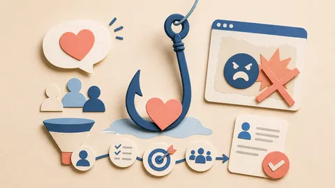 Helle Papercraft-Illustration zum Ratgeber Hooks ohne Clickbait